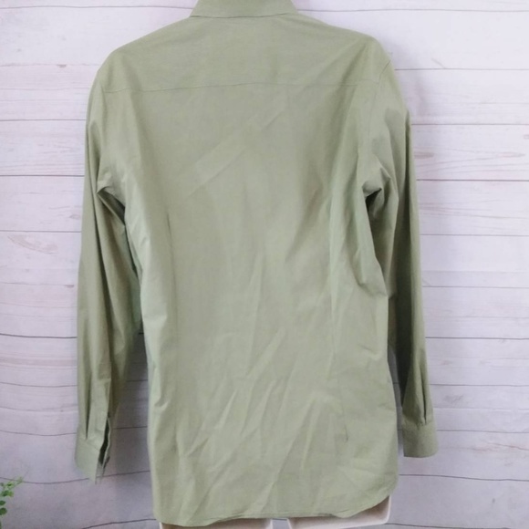 Calvin Klein Pale Pastel Green Striped Button Down LG - Picture 3 of 6